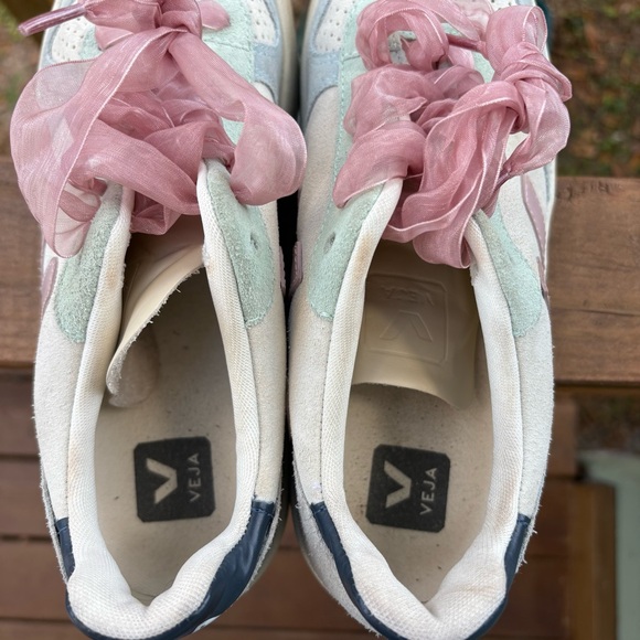 VEJA V10 Suede Sneakers Multi Color Lace Up Casual Shoe Women’s 10 Ribbon Laces - Picture 11 of 13